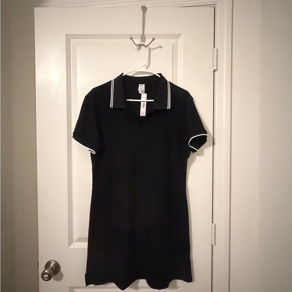 PINK Victoria's Secret Black Polo Mini Dress with White Trim